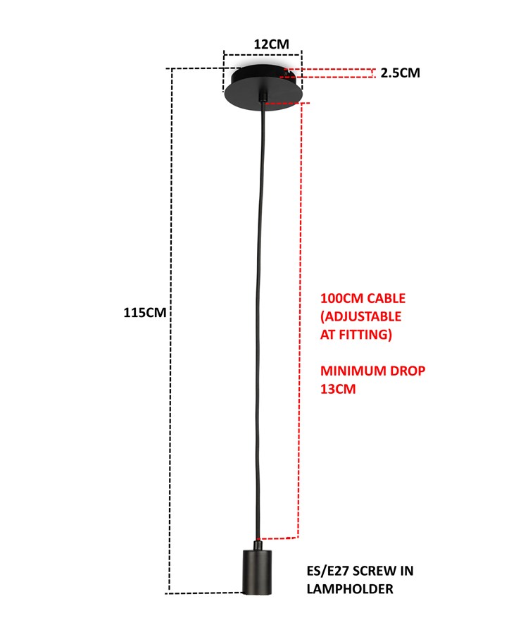 Verona Black Pendant Suspension Ceiling Light (Bulb Not Included) Verona Black Pendant Suspension Ceiling Light (Bulb Not Included)