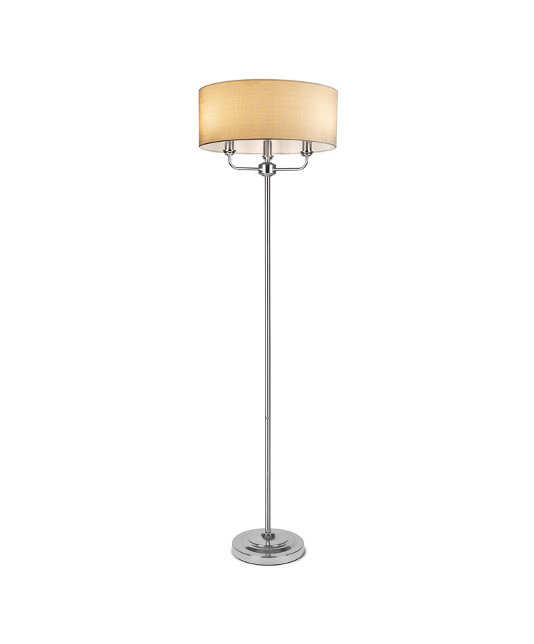 Korus Floor Lamp - Grey Linen Korus Floor Lamp - Grey Linen