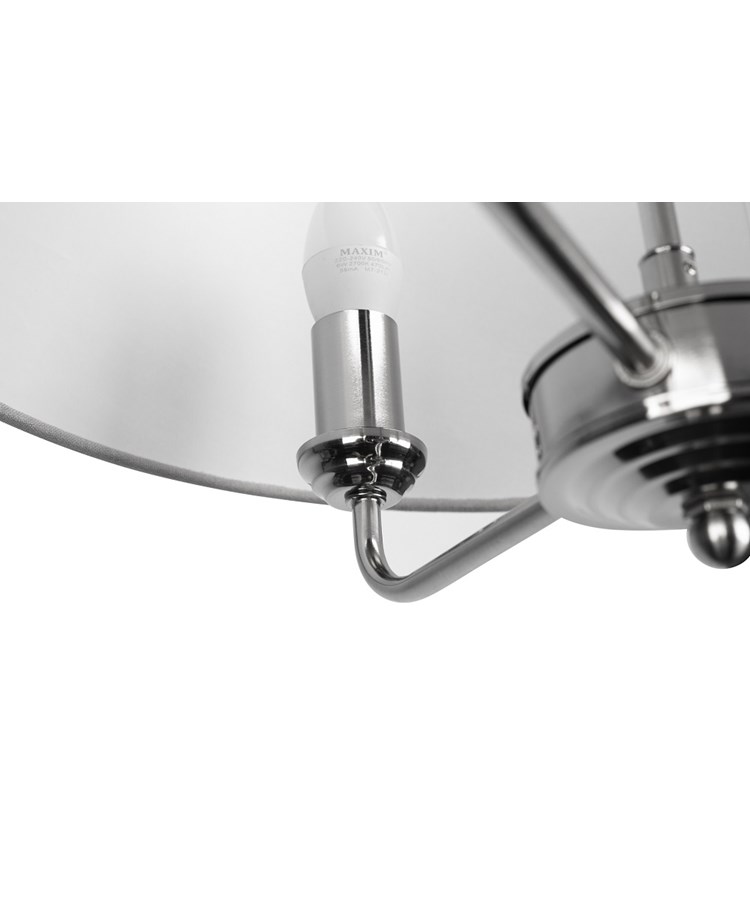 Korus Ceiling Chain 3 Light Satin Silver Finish Matching Modern Grey Shade Korus Ceiling Chain 3 Light Satin Silver Finish Matching Modern Grey Shade