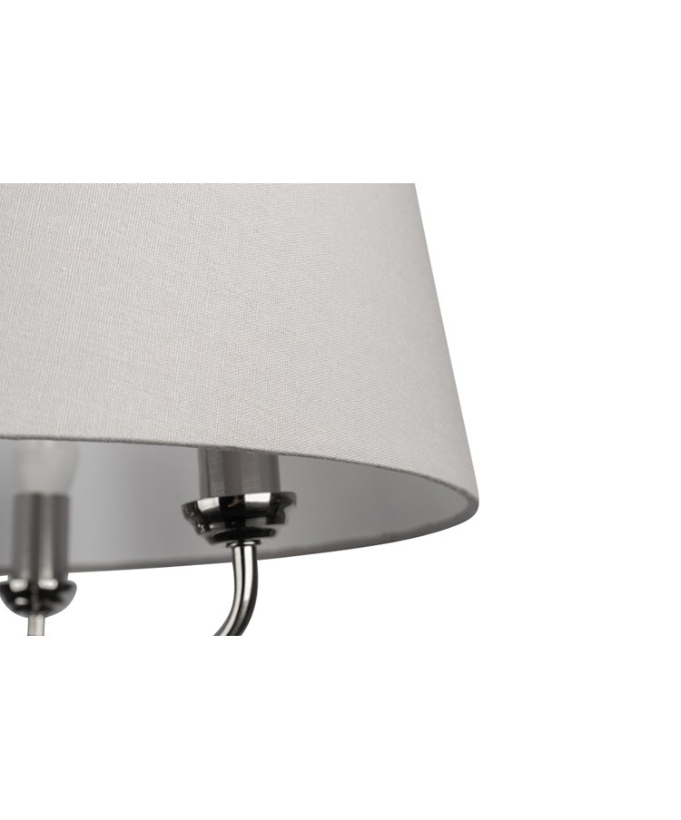 Korus Ceiling Chain 3 Light Satin Silver Finish Matching Modern Grey Shade Korus Ceiling Chain 3 Light Satin Silver Finish Matching Modern Grey Shade