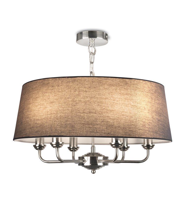 Korus 6 Ceiling Light with Grey Shade
