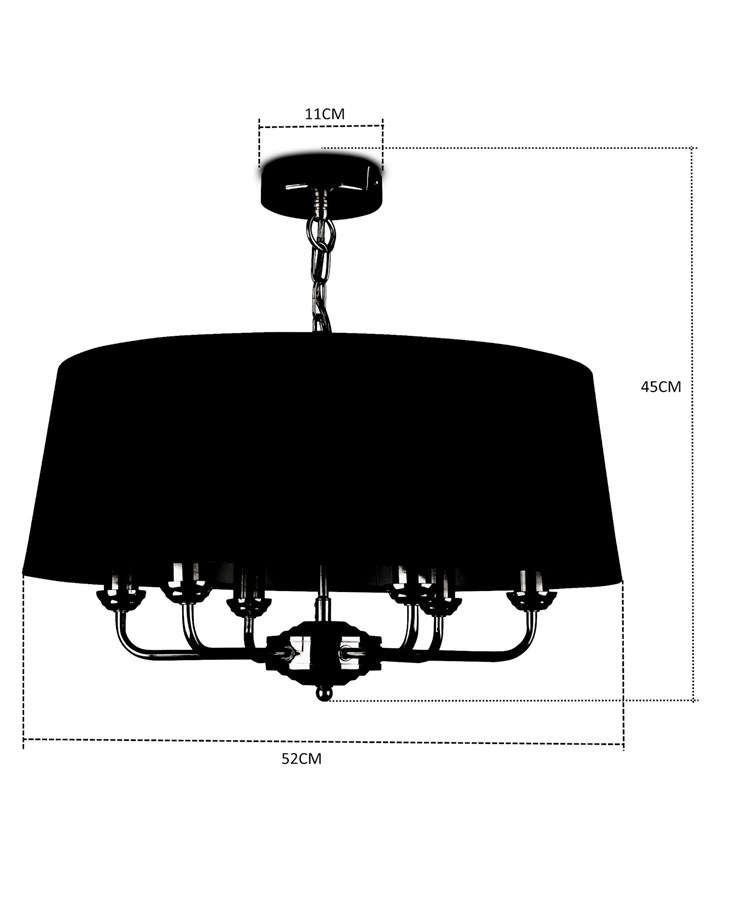 Korus 6 Ceiling Light with Grey Shade