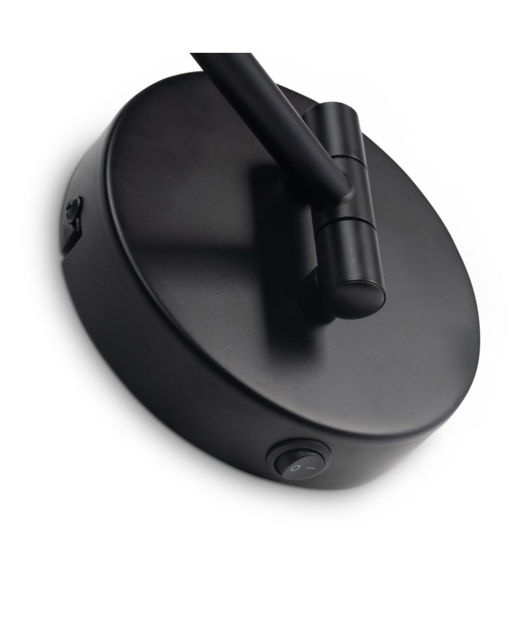 Noir Industrial Swing Arm Wall Light Black Adjustable with Rocker Switch Noir Industrial Swing Arm Wall Light Black Adjustable with Rocker Switch