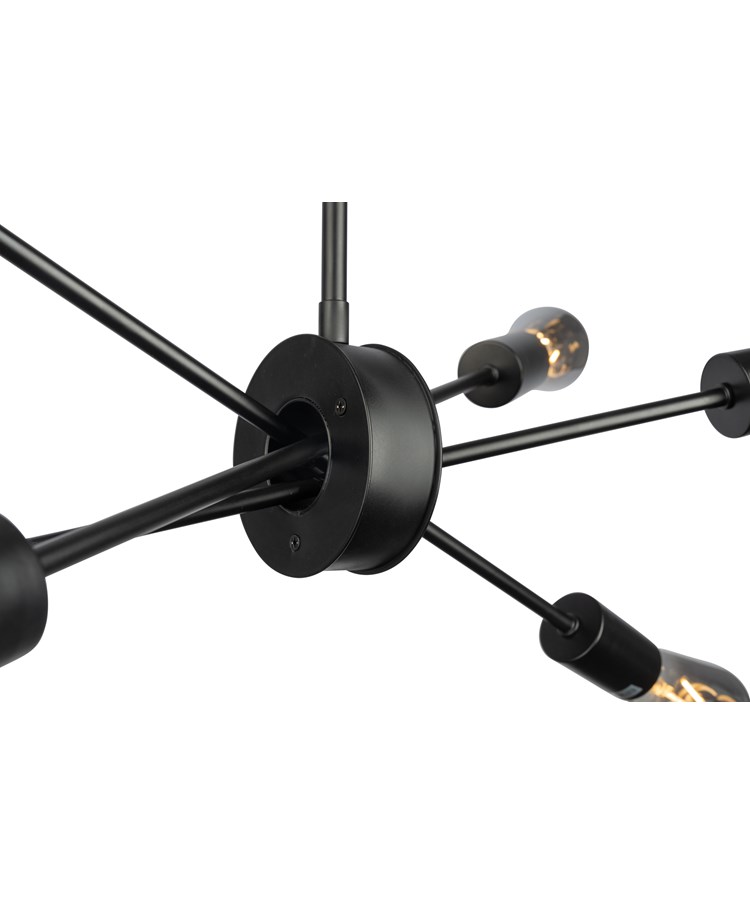 Alpha Industrial Modern Black Sputnik Style 6 Light Pendant Ceiling Light Alpha Industrial Modern Black Sputnik Style 6 Light Pendant Ceiling Light