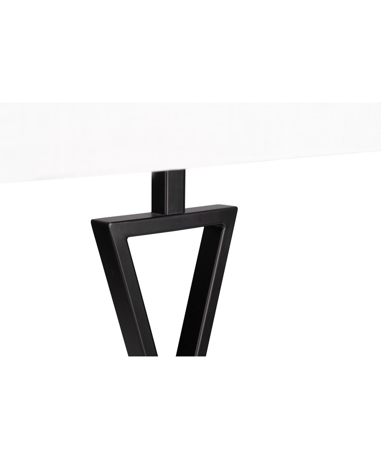 Large X Modern Rectangle Statement Table Lamp with Ivory White Shade - Black Large X Modern Rectangle Statement Table Lamp with Ivory White Shade - Black