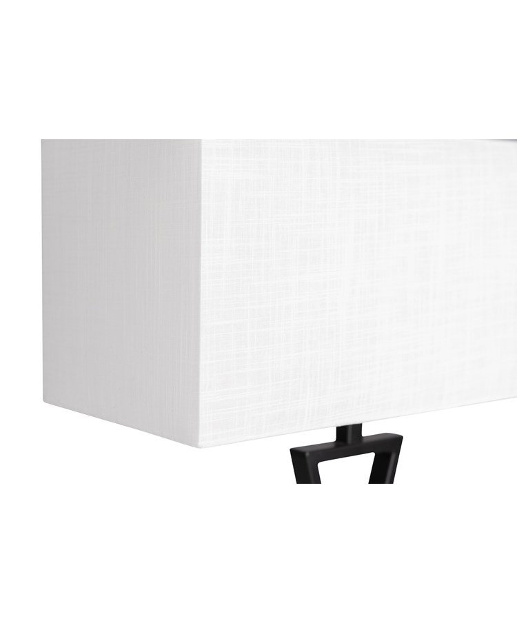 Large X Modern Rectangle Statement Table Lamp with Ivory White Shade - Black Large X Modern Rectangle Statement Table Lamp with Ivory White Shade - Black