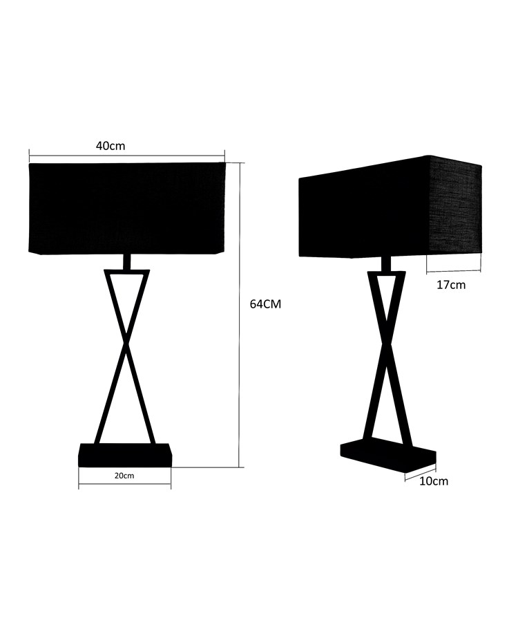 Large X Style Modern Rectangle Statement Table Lamp with Blue Shade - Silver Large X Style Modern Rectangle Statement Table Lamp with Blue Shade - Silver