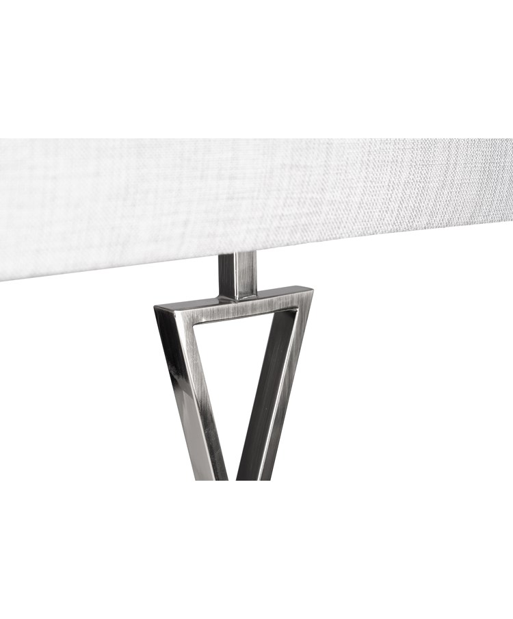 Large X Style Modern Rectangle Statement Table Lamp with Grey Shade - Silver Large X Style Modern Rectangle Statement Table Lamp with Grey Shade - Silver