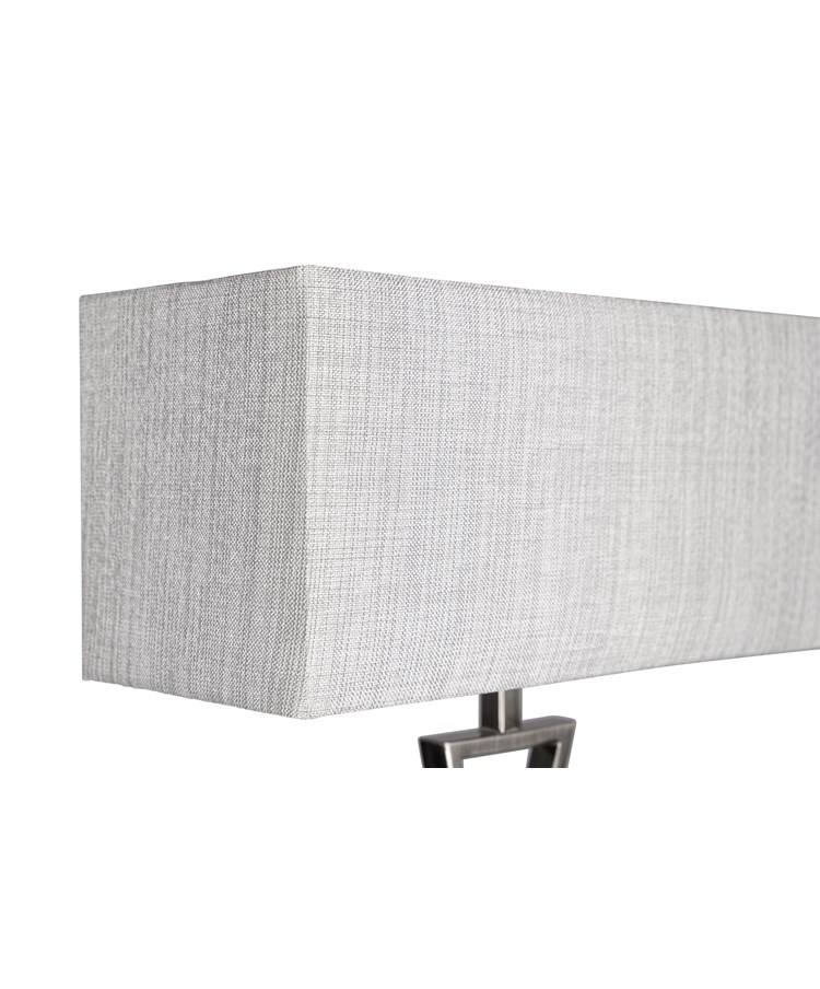 Large X Modern Rectangle Statement Table Lamp with Grey Shade - Antique Brass Large X Modern Rectangle Statement Table Lamp with Grey Shade - Antique Brass