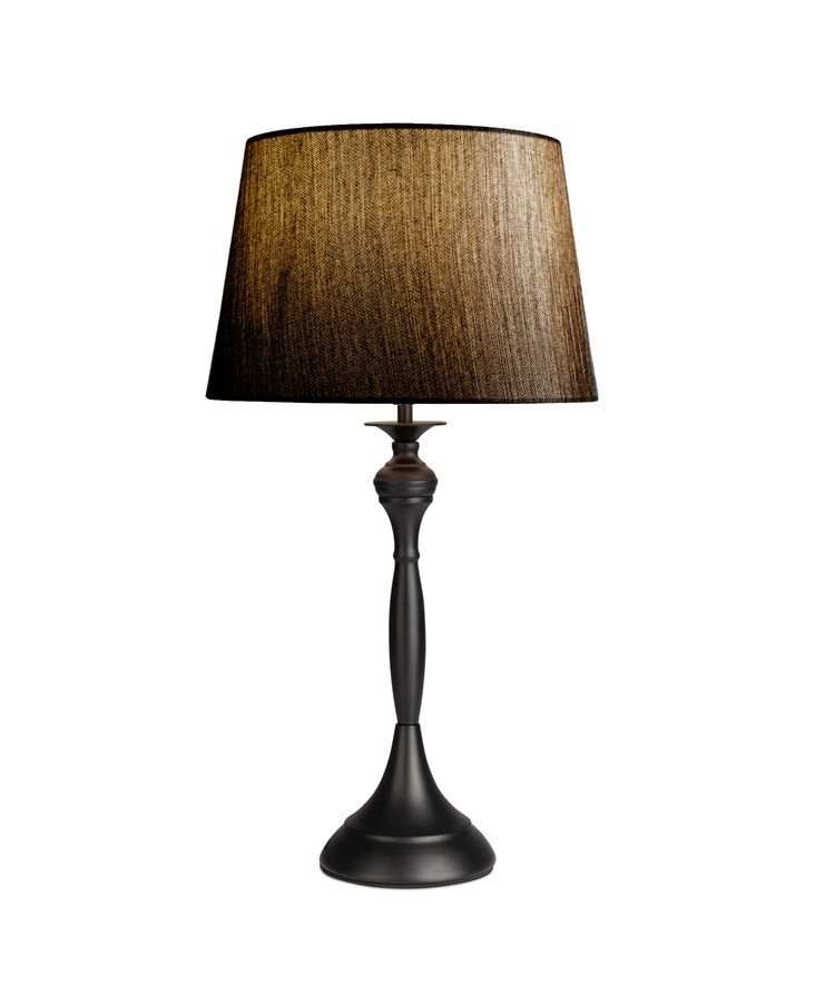 Messini Black Table Lamp with Dark Charcoal Shade Messini Black Table Lamp with Dark Charcoal Shade
