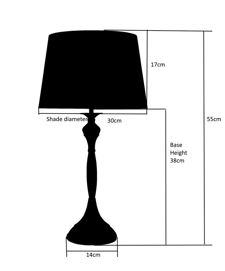 Messini Black Table Lamp with Dark Charcoal Shade