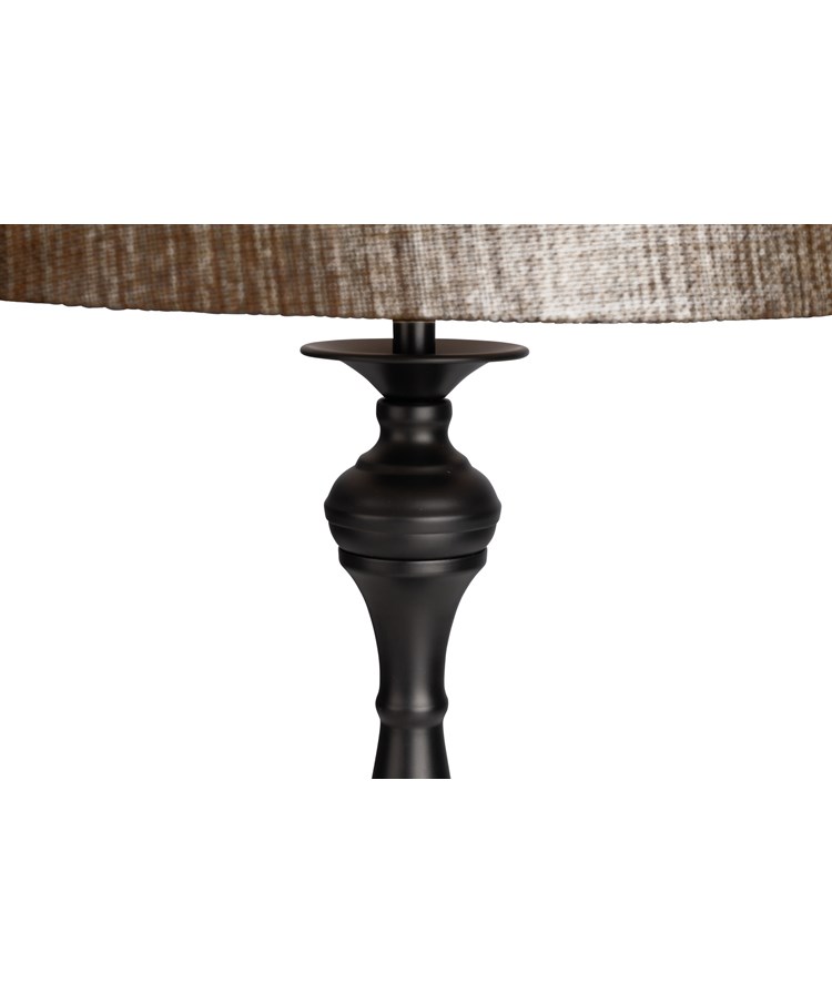 Messini Black Table Lamp with Dark Charcoal Shade Messini Black Table Lamp with Dark Charcoal Shade