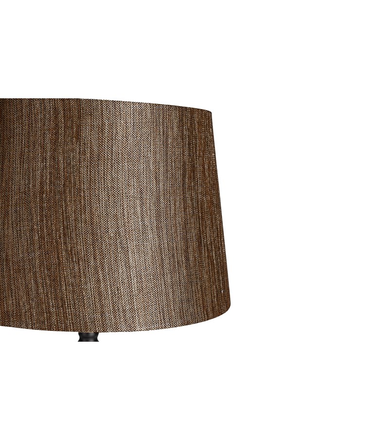 Messini Black Table Lamp with Dark Charcoal Shade