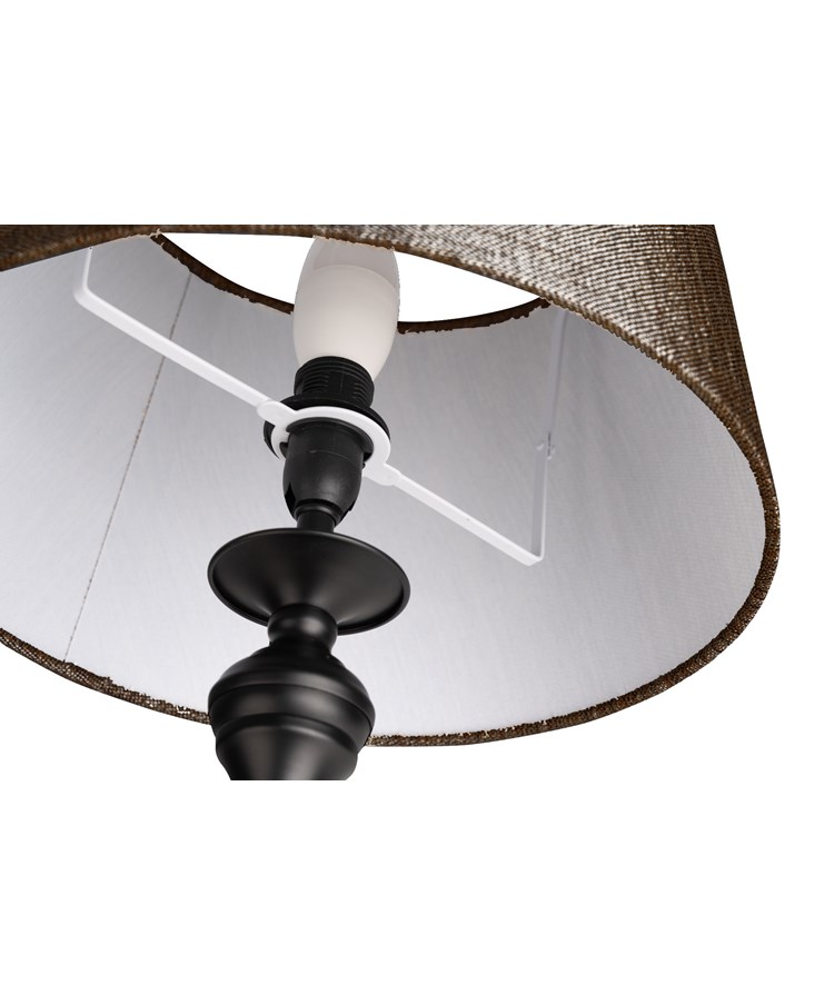 Messini Black Table Lamp with Dark Charcoal Shade Messini Black Table Lamp with Dark Charcoal Shade