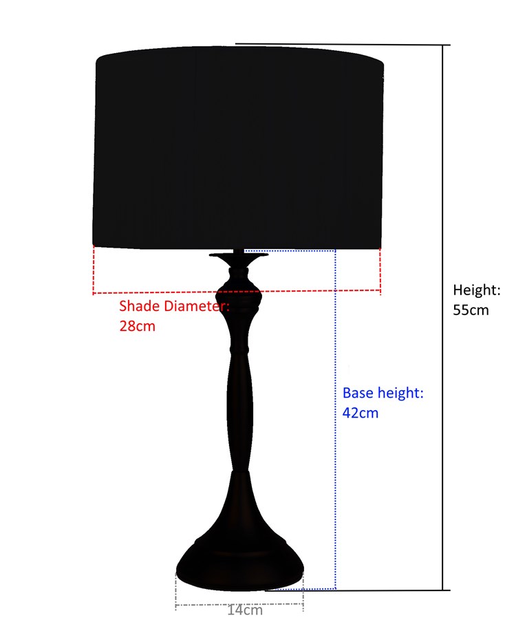Messini Black Table Lamp - White String Shade