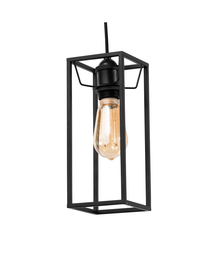 Quattro Modern Matt Black Frame Ceiling Pendant - Shade Only Quattro Modern Matt Black Frame Ceiling Pendant - Shade Only