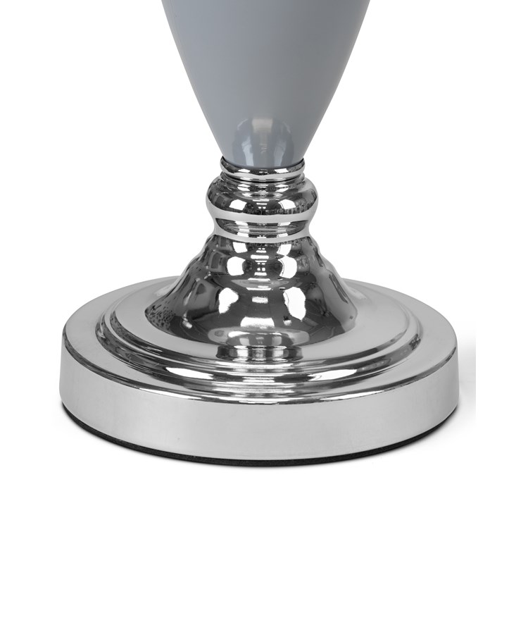 Malham Large Table Lamp with Lacy Bloom Stencil Shade - Modern Grey & Silver Malham Large Table Lamp with Lacy Bloom Stencil Shade - Modern Grey & Silver