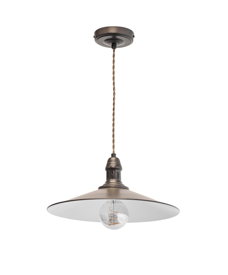 Stockborough Twisted Cable Ceiling Pendant Light - Antique Brown
