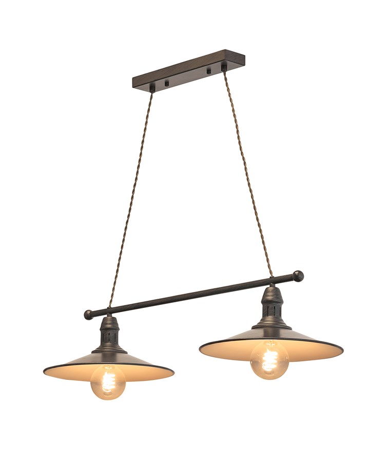 Stockborough Twisted Cable Twin Ceiling Pendant Light - Antique Brown Stockborough Twisted Cable Twin Ceiling Pendant Light - Antique Brown