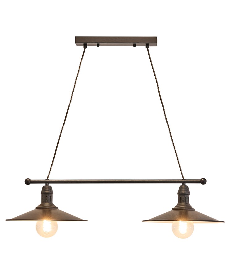 Stockborough Twisted Cable Twin Ceiling Pendant Light - Antique Brown Stockborough Twisted Cable Twin Ceiling Pendant Light - Antique Brown