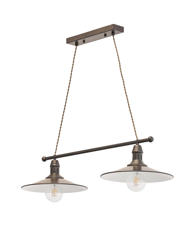 Stockborough Twisted Cable Twin Ceiling Pendant Light - Antique Brown Stockborough Twisted Cable Twin Ceiling Pendant Light - Antique Brown