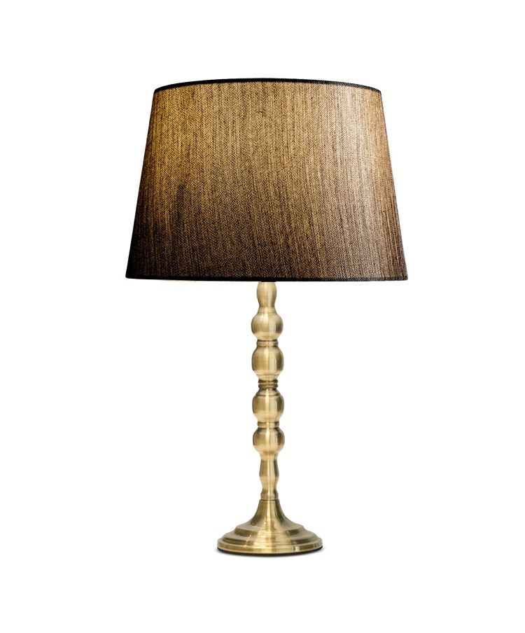 Bergen Antique Table Lamp with Dark Charcoal Shade Bergen Antique Table Lamp with Dark Charcoal Shade