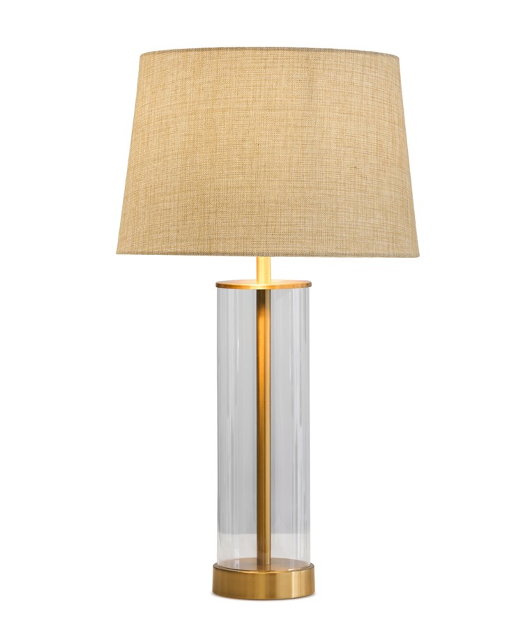 Arezo Gold Table Lamp with Beige Linen Shade