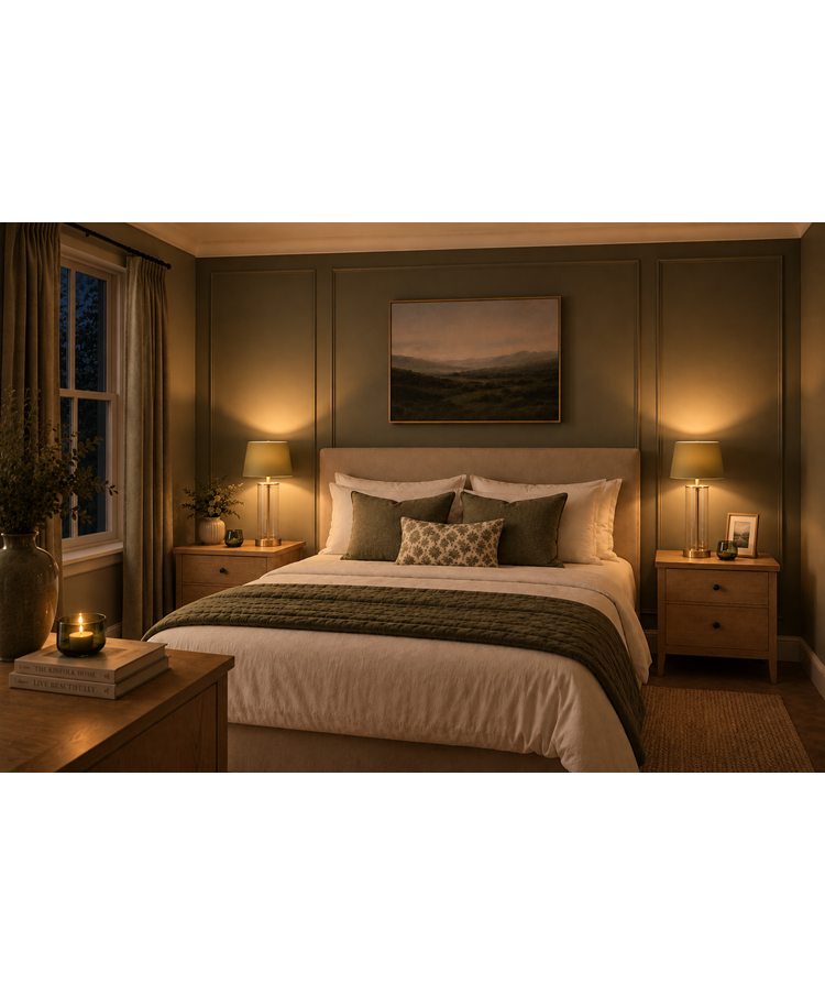 Arezo Gold Table Lamps with Green Gold Lined Shade (Pair)