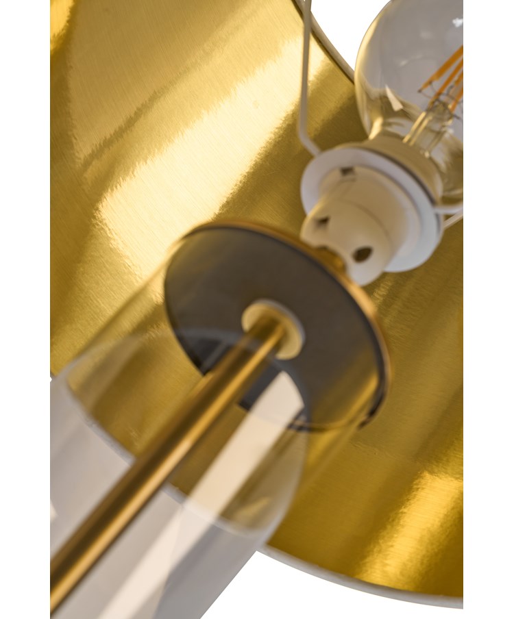 Arezo Modern Gold Glass Cylinder Table Lamp with Ivory Gold Lined Shade Arezo Modern Gold Glass Cylinder Table Lamp with Ivory Gold Lined Shade