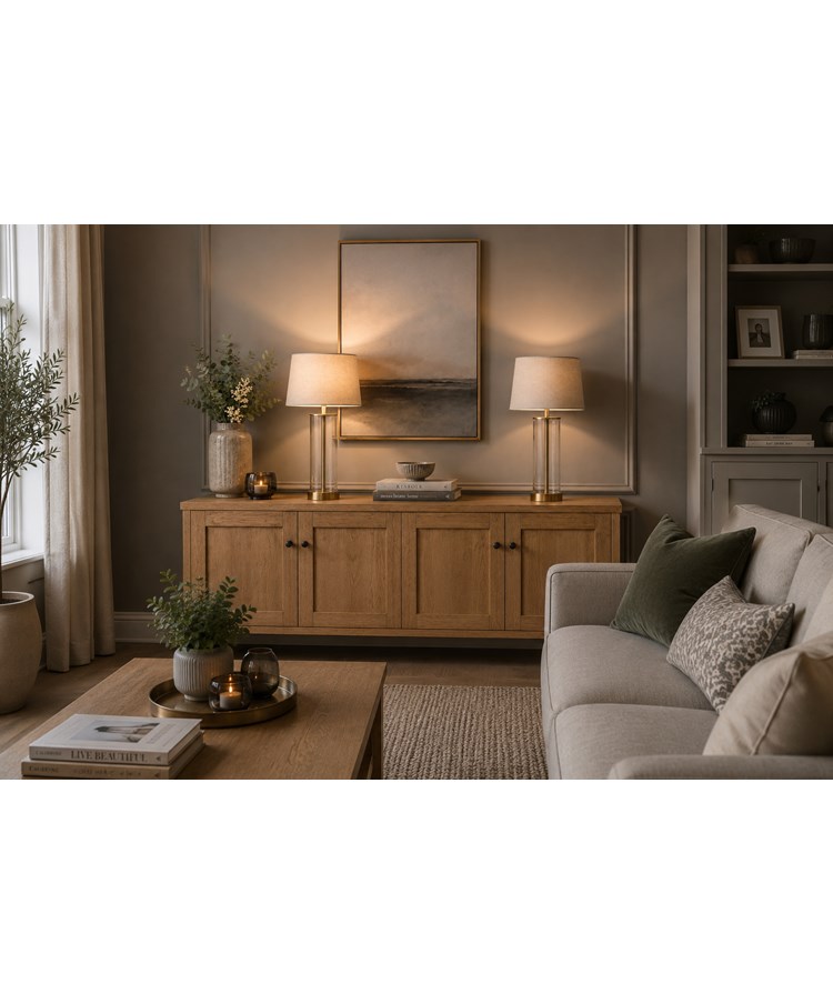 Arezo Gold Table Lamps with Nautral Linen Shade (Pair) Arezo Gold Table Lamps with Nautral Linen Shade (Pair)