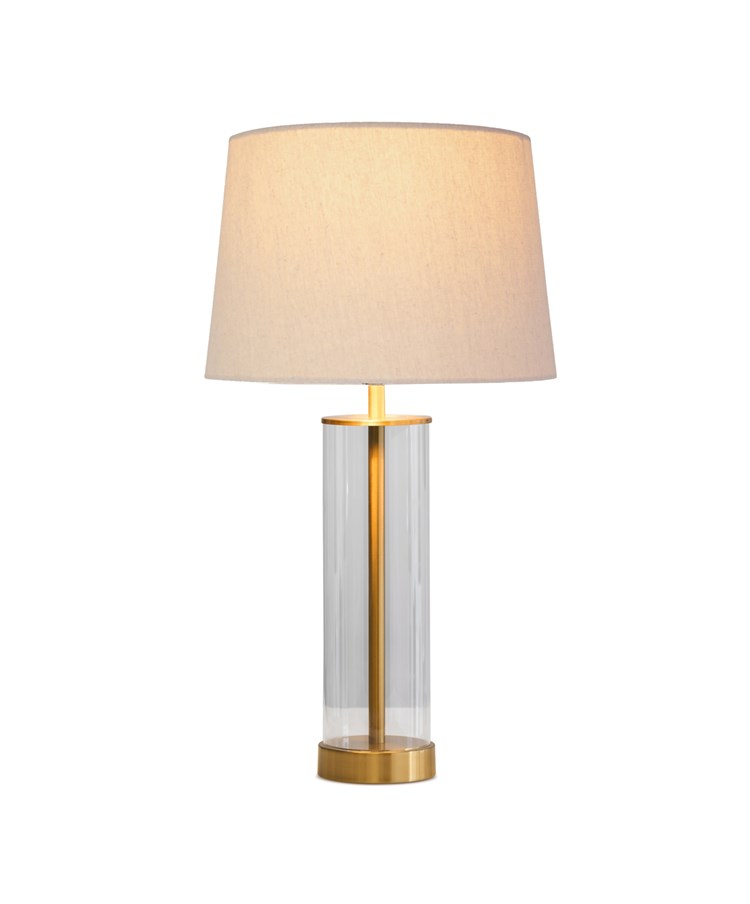 Arezo Gold Table Lamp with Natural Linen Shade