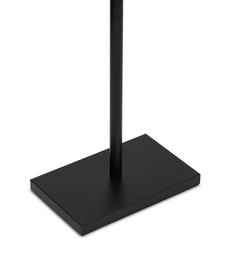 V Design Black Space-Saving Slimline Floor Lamp with Ivory Linen Shade V Design Black Space-Saving Slimline Floor Lamp with Ivory Linen Shade