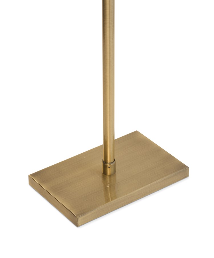 V Design Antique Brass Space-Saving Slimline Floor Lamp with Grey Linen Shade V Design Antique Brass Space-Saving Slimline Floor Lamp with Grey Linen Shade