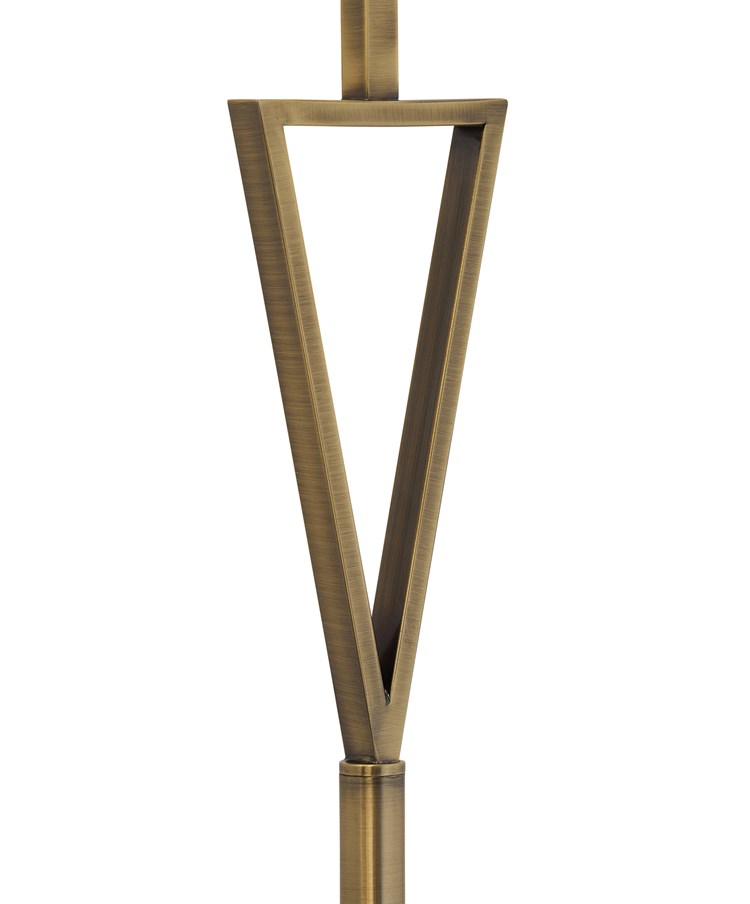 V Design Antique Brass Space-Saving Slimline Floor Lamp with Grey Linen Shade V Design Antique Brass Space-Saving Slimline Floor Lamp with Grey Linen Shade