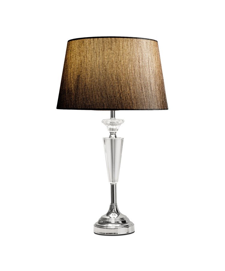 Kwartz Chrome Table Lamp with Dark Charcoal Shade