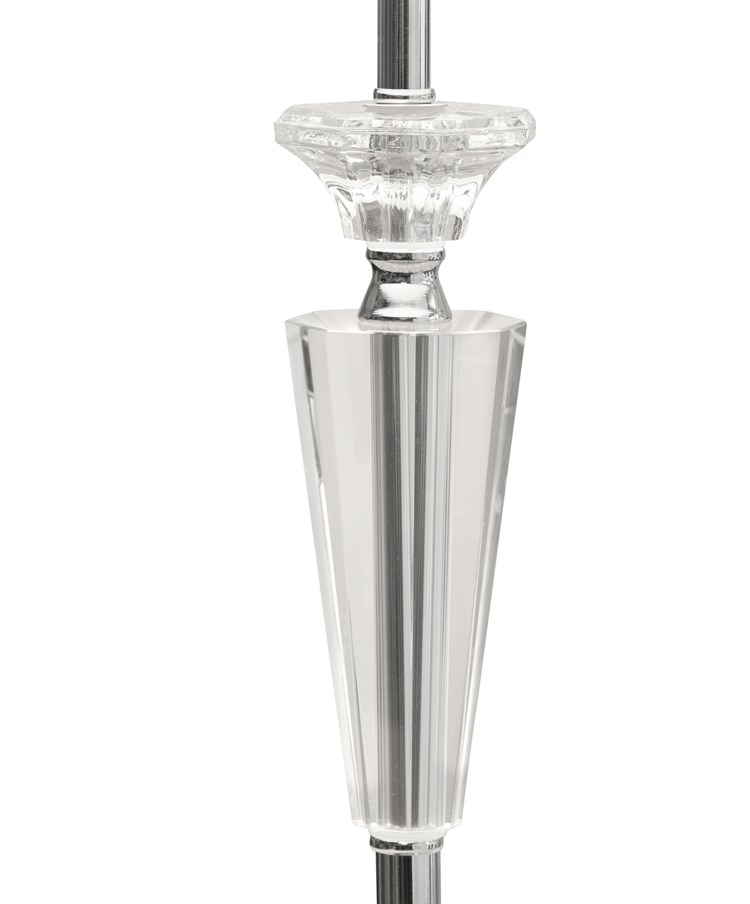 Kwartz Modern Faceted Glass Crystal Chrome Table Lamp with Natural Linen Shade Kwartz Modern Faceted Glass Crystal Chrome Table Lamp with Natural Linen Shade