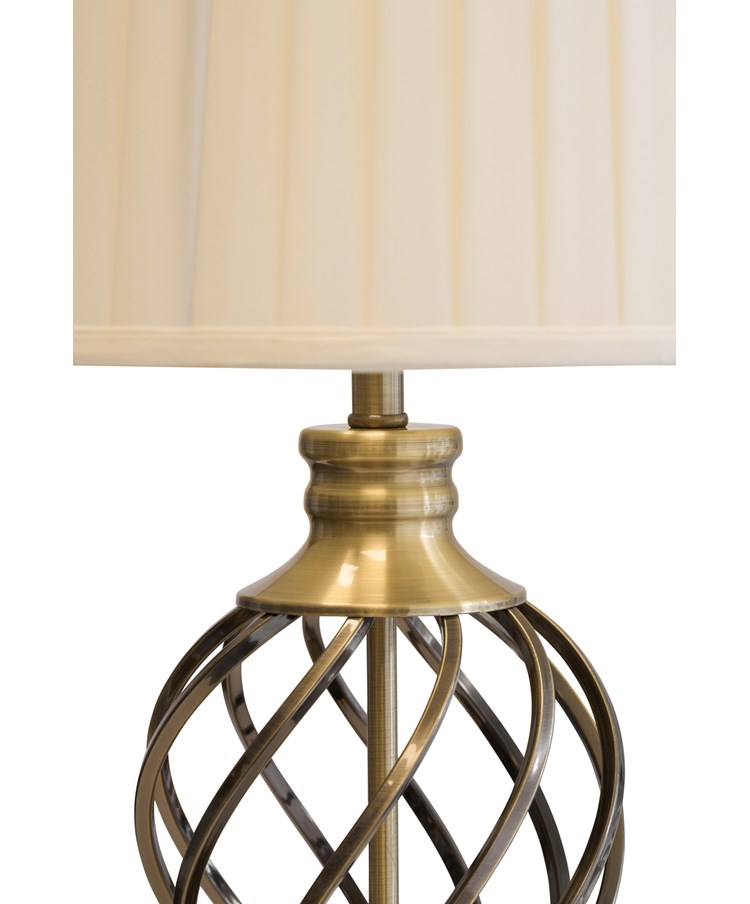 Hepburn Large Barley Twist Antique Brass Table Lamp with Ivory Pleated Shade Hepburn Large Barley Twist Antique Brass Table Lamp with Ivory Pleated Shade