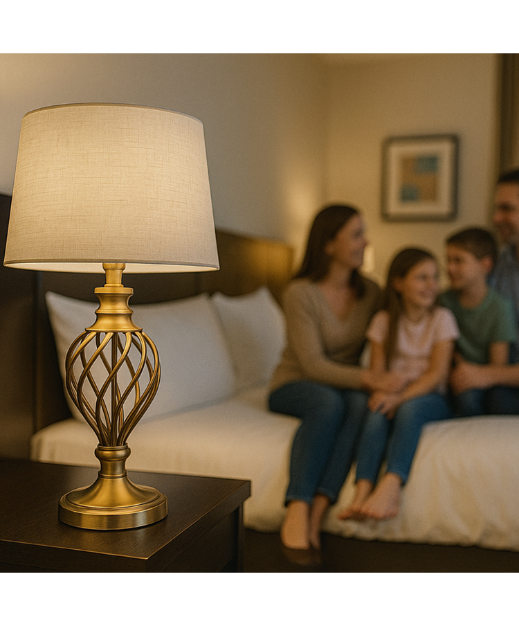 Hepburn Large Barley Twist Antique Brass Table Lamp with Grey Linen Shade Hepburn Large Barley Twist Antique Brass Table Lamp with Grey Linen Shade