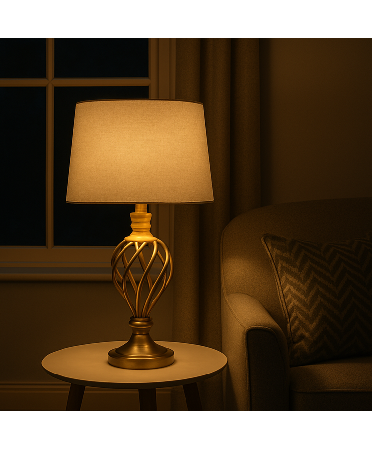 Hepburn Large Barley Twist Antique Brass Table Lamp with Grey Linen Shade Hepburn Large Barley Twist Antique Brass Table Lamp with Grey Linen Shade