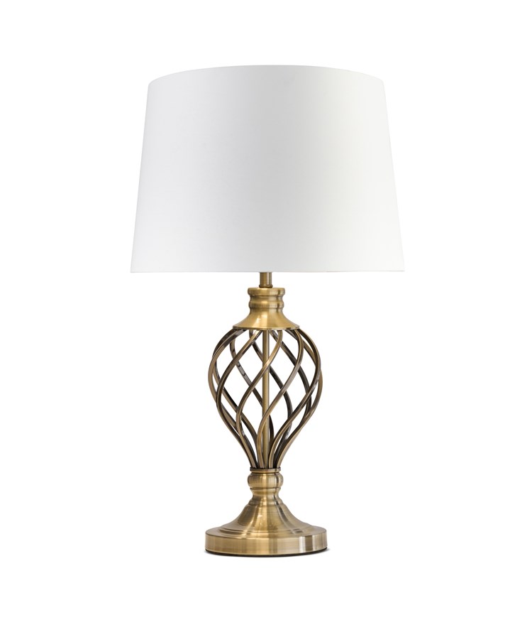 Hepburn Large Barley Twist Antique Brass Table Lamp with Ivory Gold Shade Hepburn Large Barley Twist Antique Brass Table Lamp with Ivory Gold Shade