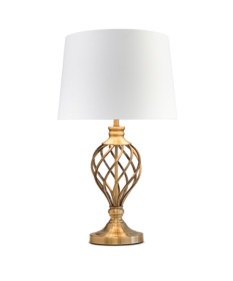 Hepburn Large Barley Twist Antique Brass Table Lamp with Ivory Gold Shade Hepburn Large Barley Twist Antique Brass Table Lamp with Ivory Gold Shade