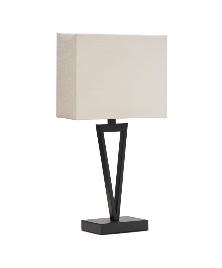 V Design Black Slimline Table Lamp with Ivory Linen Shade V Design Black Slimline Table Lamp with Ivory Linen Shade