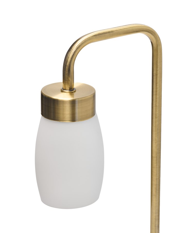 Arch Antique Brass Vintage Industrial Table Lamp with Marino Glass Shade Arch Antique Brass Vintage Industrial Table Lamp with Marino Glass Shade