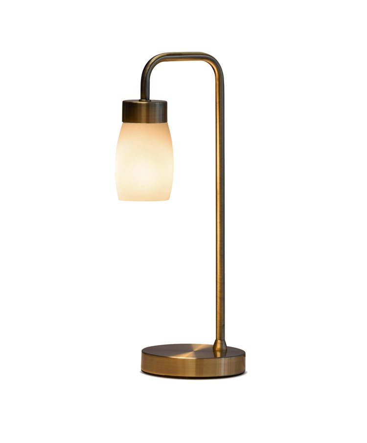 Arch Antique Brass Vintage Industrial Table Lamp with Marino Glass Shade Arch Antique Brass Vintage Industrial Table Lamp with Marino Glass Shade