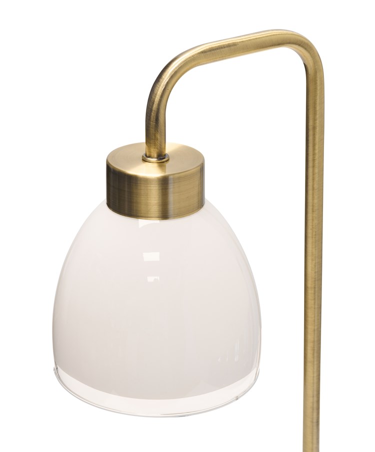 Arch Antique Brass Vintage Industrial Table Lamp with St Tropez Glass Shade Arch Antique Brass Vintage Industrial Table Lamp with St Tropez Glass Shade