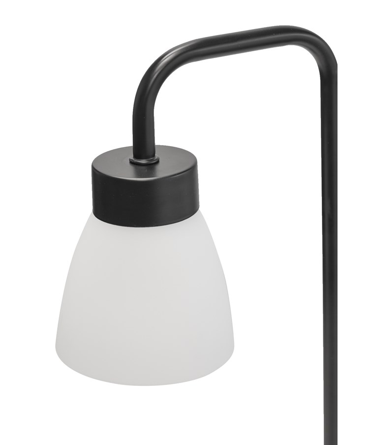 Arch Black Vintage Industrial Table Lamp with Jasmin Opal Glass Shade Arch Black Vintage Industrial Table Lamp with Jasmin Opal Glass Shade