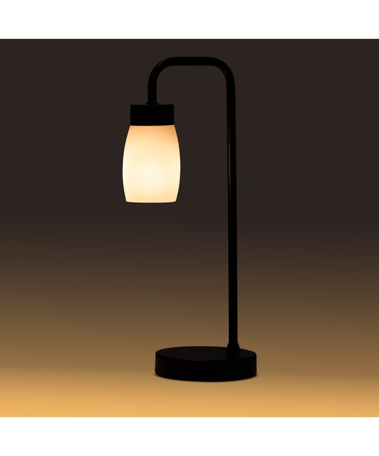 Arch Black Vintage Industrial Table Lamp with Marino Glass Shade Arch Black Vintage Industrial Table Lamp with Marino Glass Shade