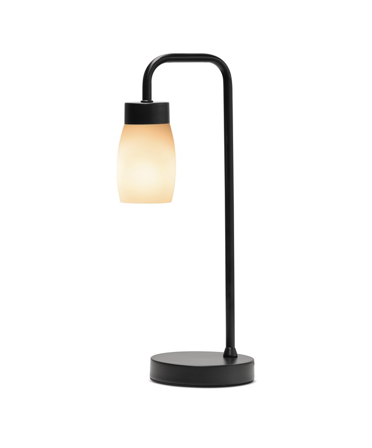 Arch Black Vintage Industrial Table Lamp with Marino Glass Shade Arch Black Vintage Industrial Table Lamp with Marino Glass Shade