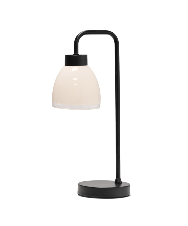 Arch Black Vintage Industrial Table Lamp with St Tropez Glass Shade Arch Black Vintage Industrial Table Lamp with St Tropez Glass Shade