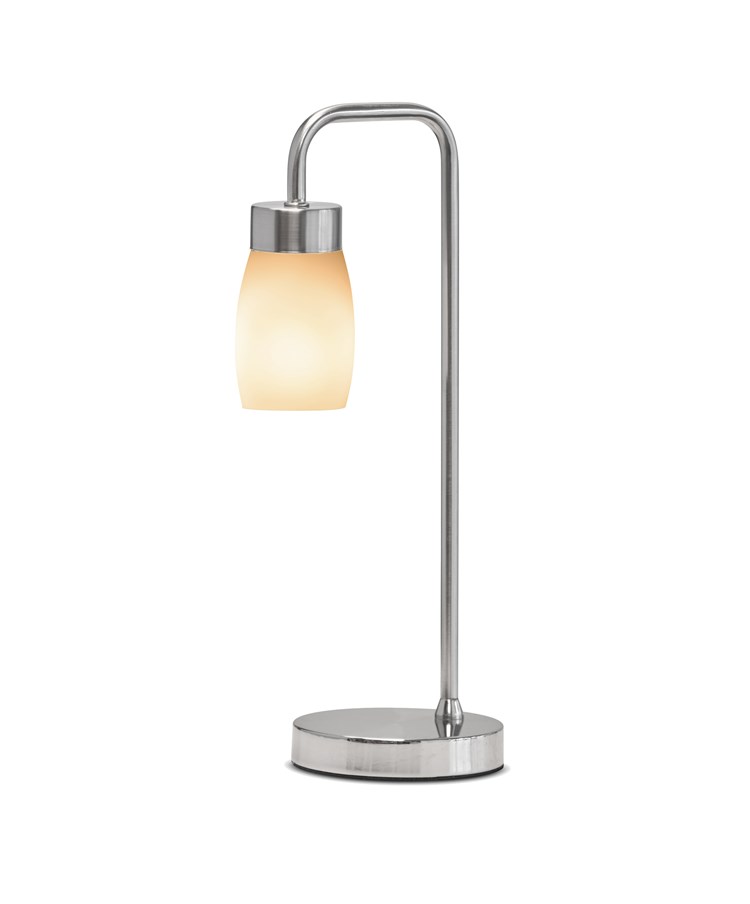 Arch Satin Silver Vintage Industrial Table Lamp with Marino Glass Shade Arch Satin Silver Vintage Industrial Table Lamp with Marino Glass Shade